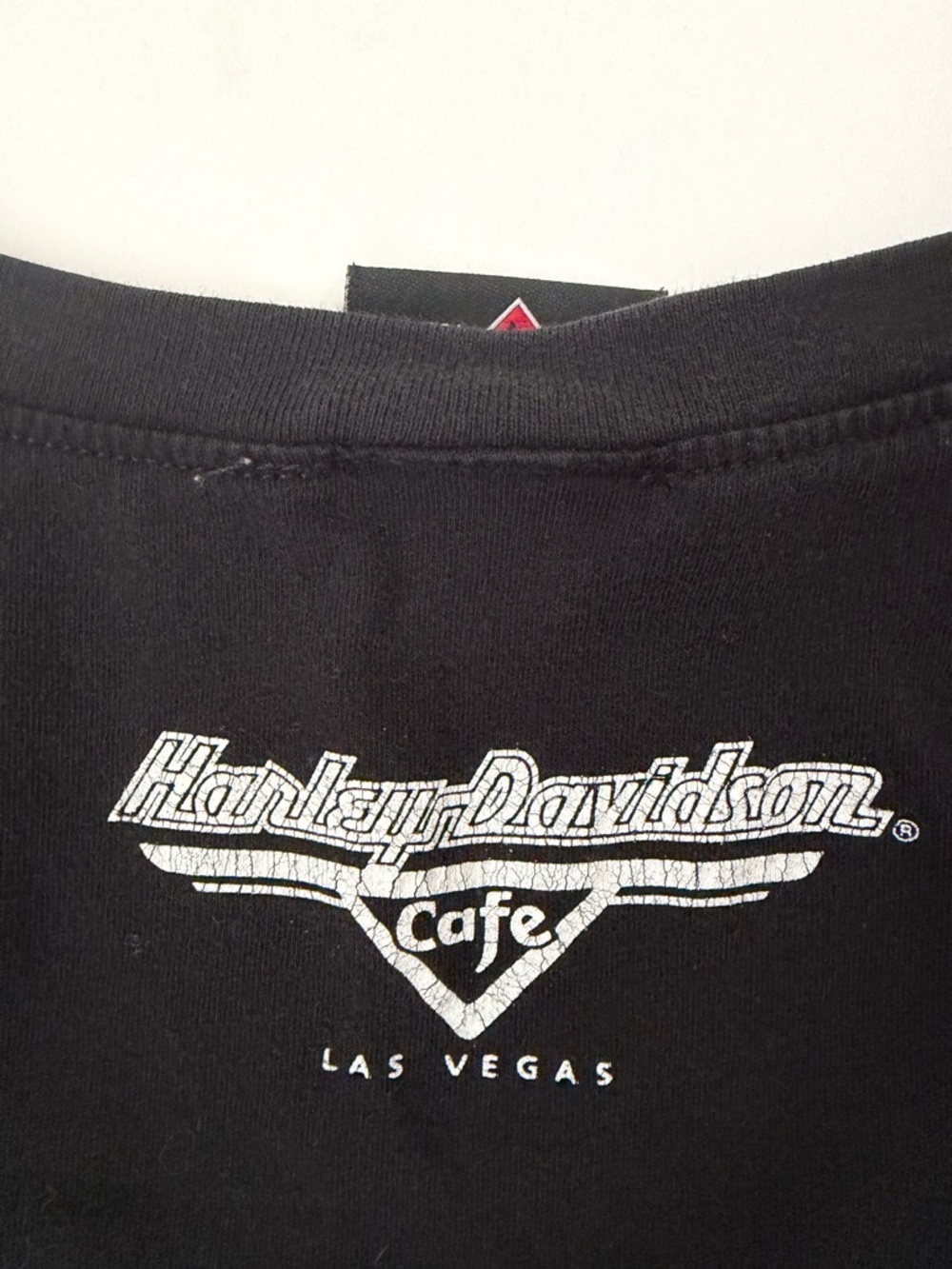 Vintage Y2K Harley Davidson Cafe Las Vegas Black Baby Tee Size Small - Picture 5 of 7